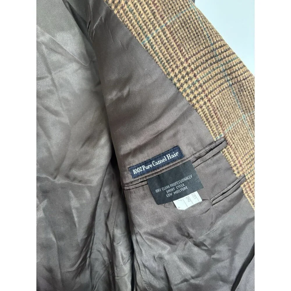 Burberrys Plaid Blazer‎ Camel Hair Dark Academia Old Money Equestrian